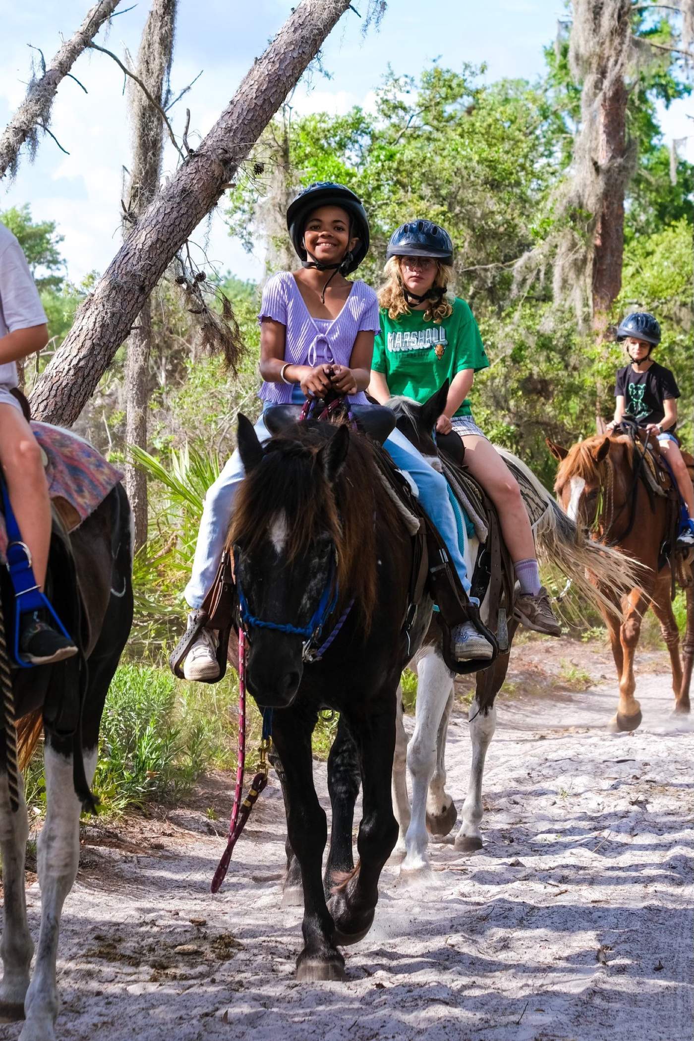 Horseback riding on the trail